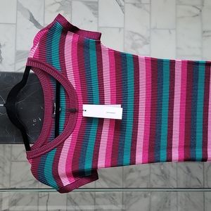 525 America striped bodycon maxi tea length dress